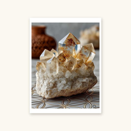 Natural Quartz art print on ivory