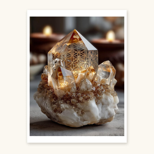 Candlelit Quartz art print on ivory