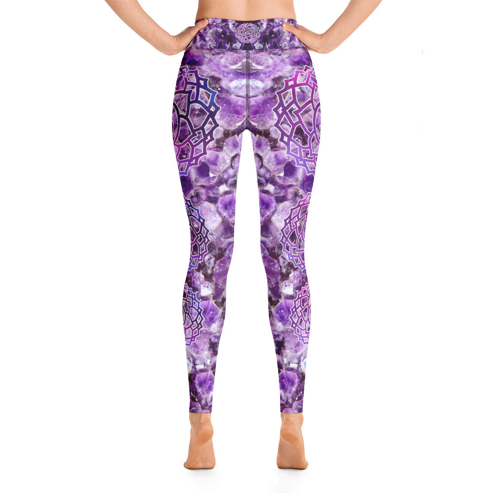 Amethyst Crown Chakra Yoga Leggings - By Jester Featherman