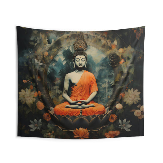 Peaceful Namaste Collage Tapestry