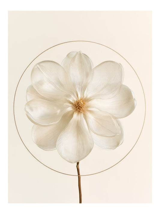 Ivory Magnolia wall art print, full artwork