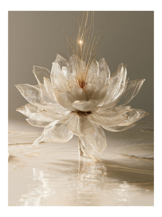 Crystal Lotus wall art print, full artwork