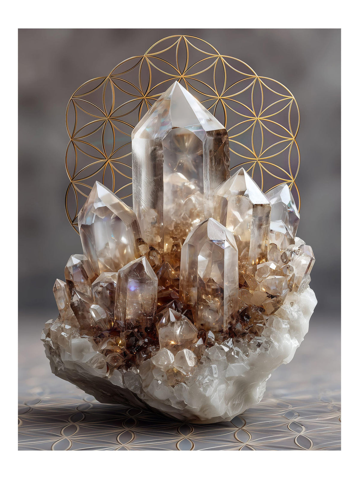 Clear Quartz crystal wall art print