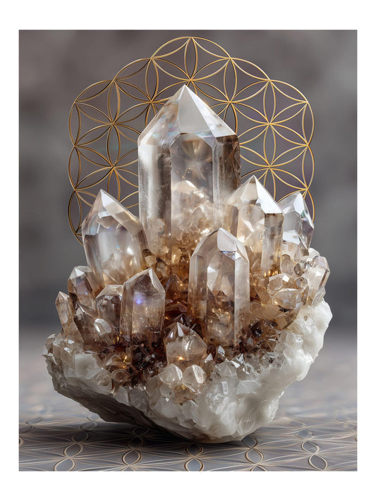 Clear Quartz crystal wall art print