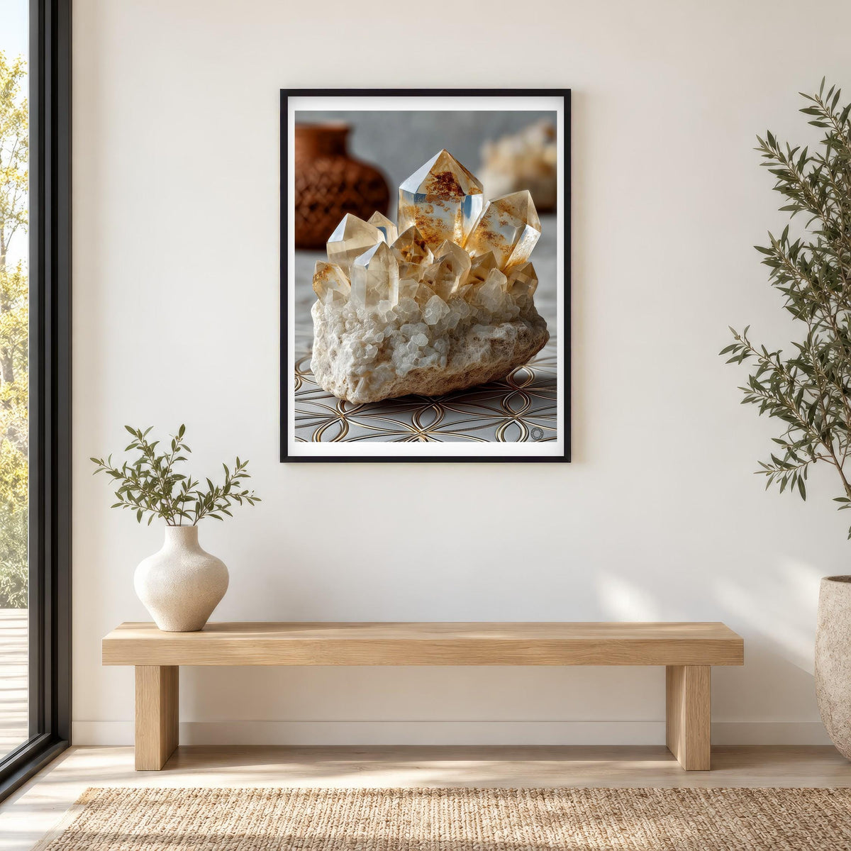 Natural Quartz print in a black frame