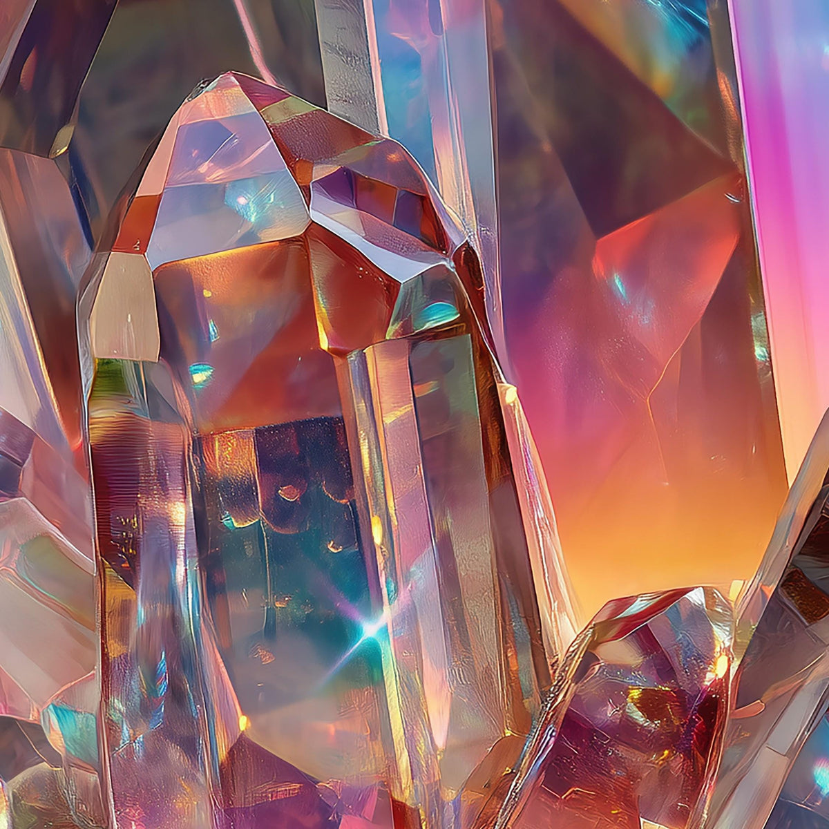 Close-up detail of the Rainbow Crystal print
