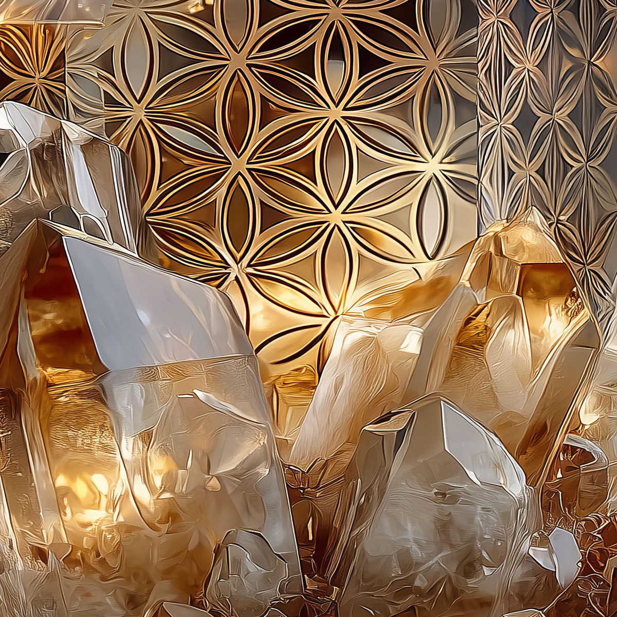 Close-up detail of the Candlelit Quartz print