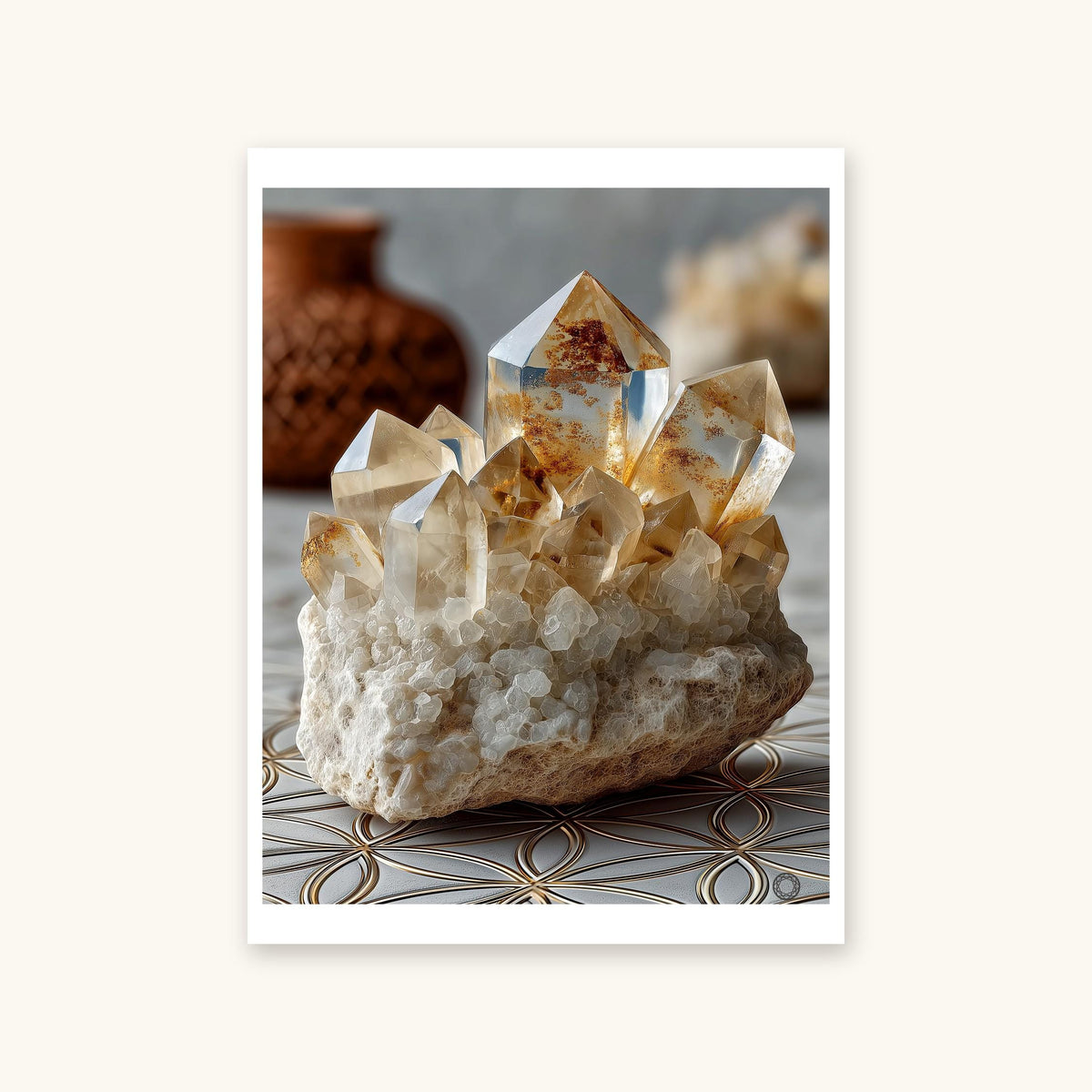 Natural Quartz art print on ivory