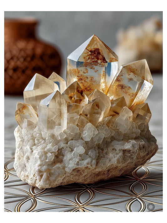 Natural Quartz crystal wall art print