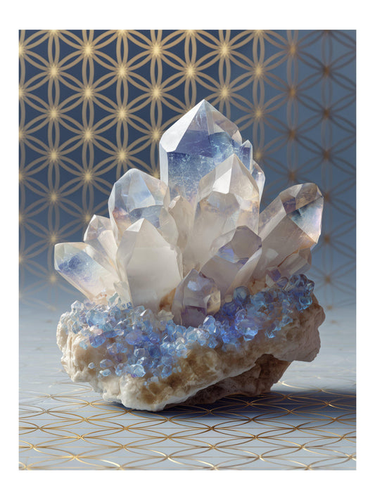 Blue Quartz crystal wall art print