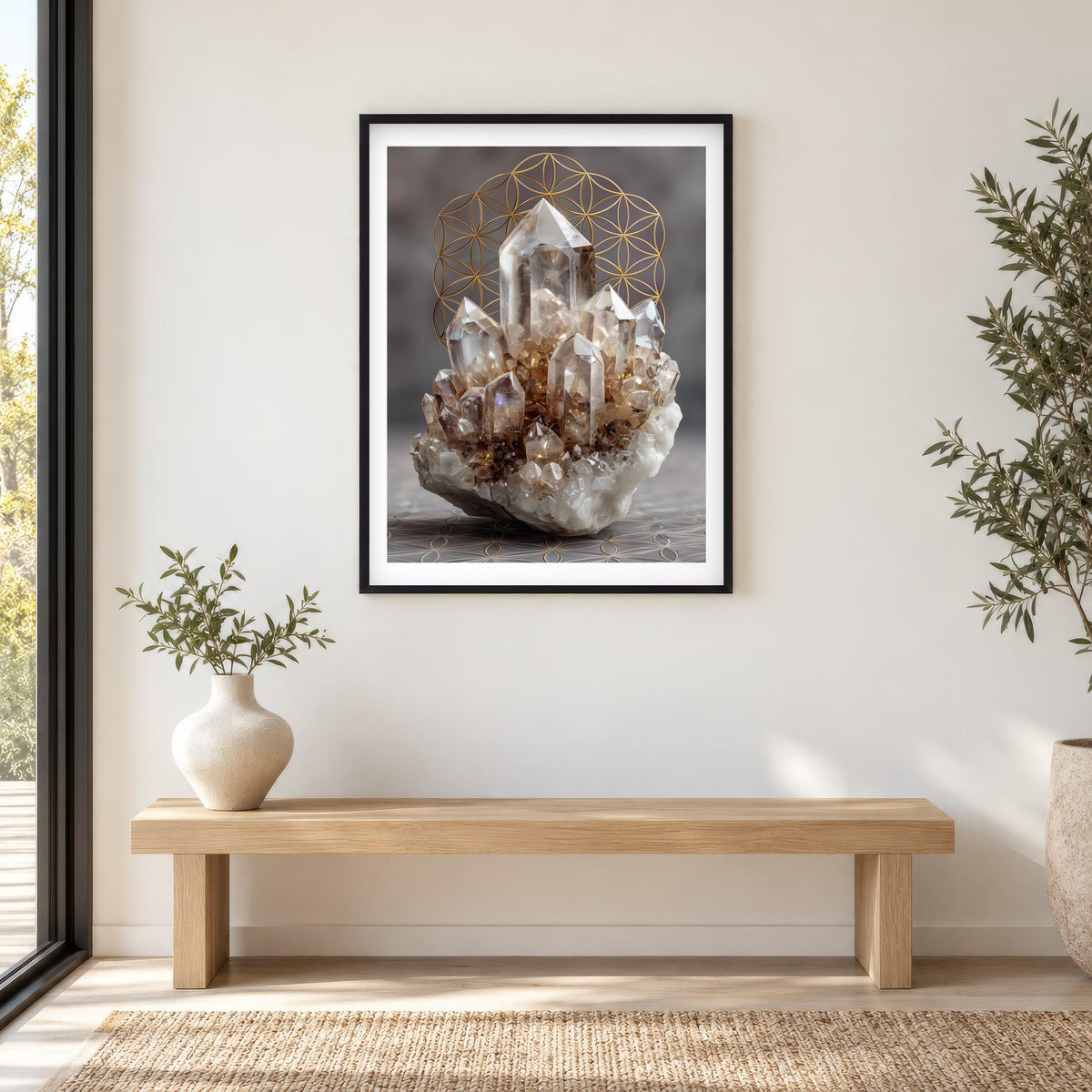 Clear Quartz print in a black frame
