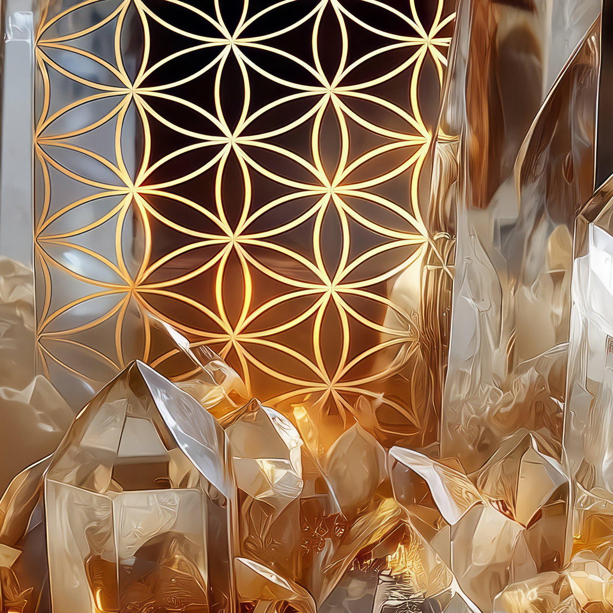 Close-up detail of the Golden Quartz print