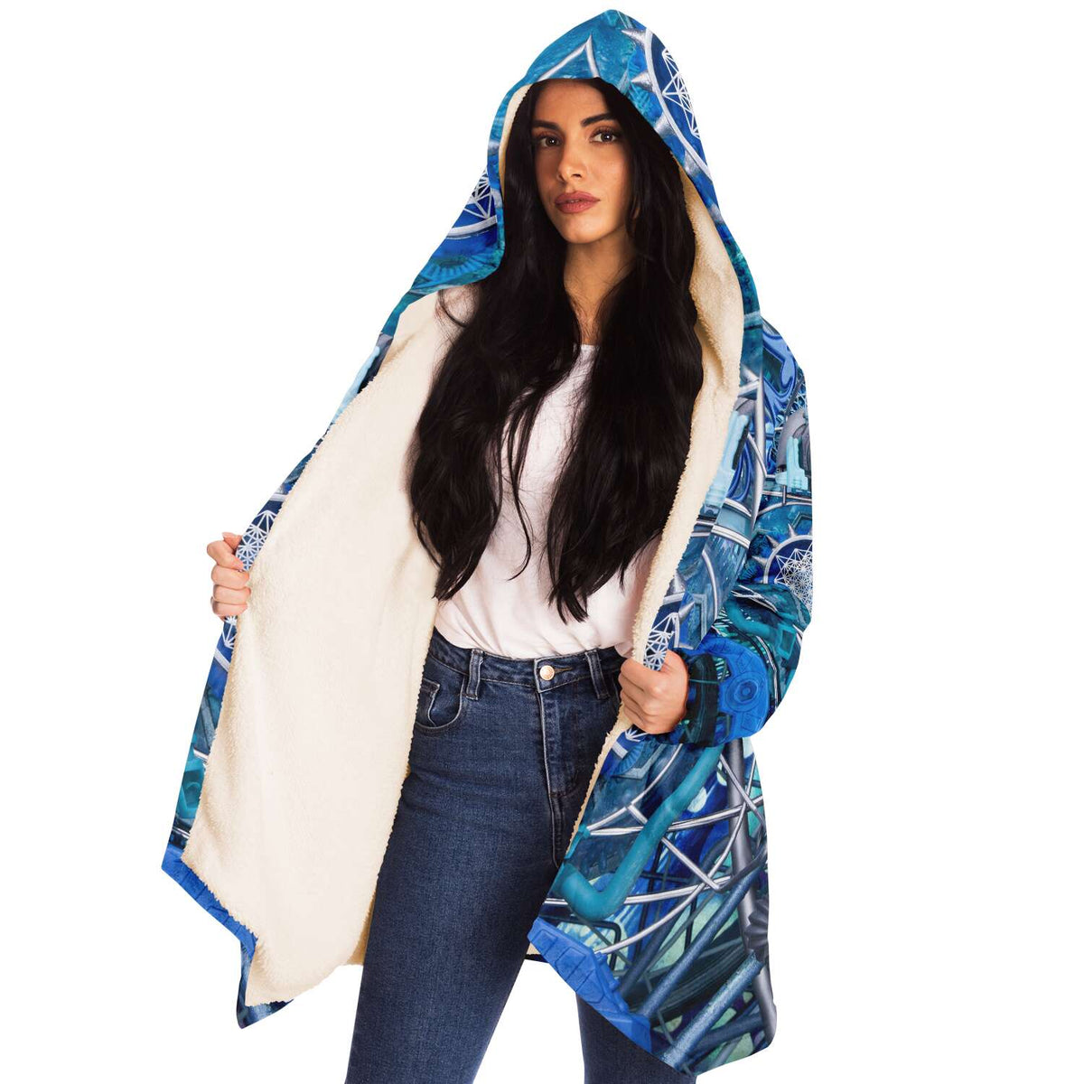 Water Dragon - Hooded Fleece Cloak - By Light Wizard