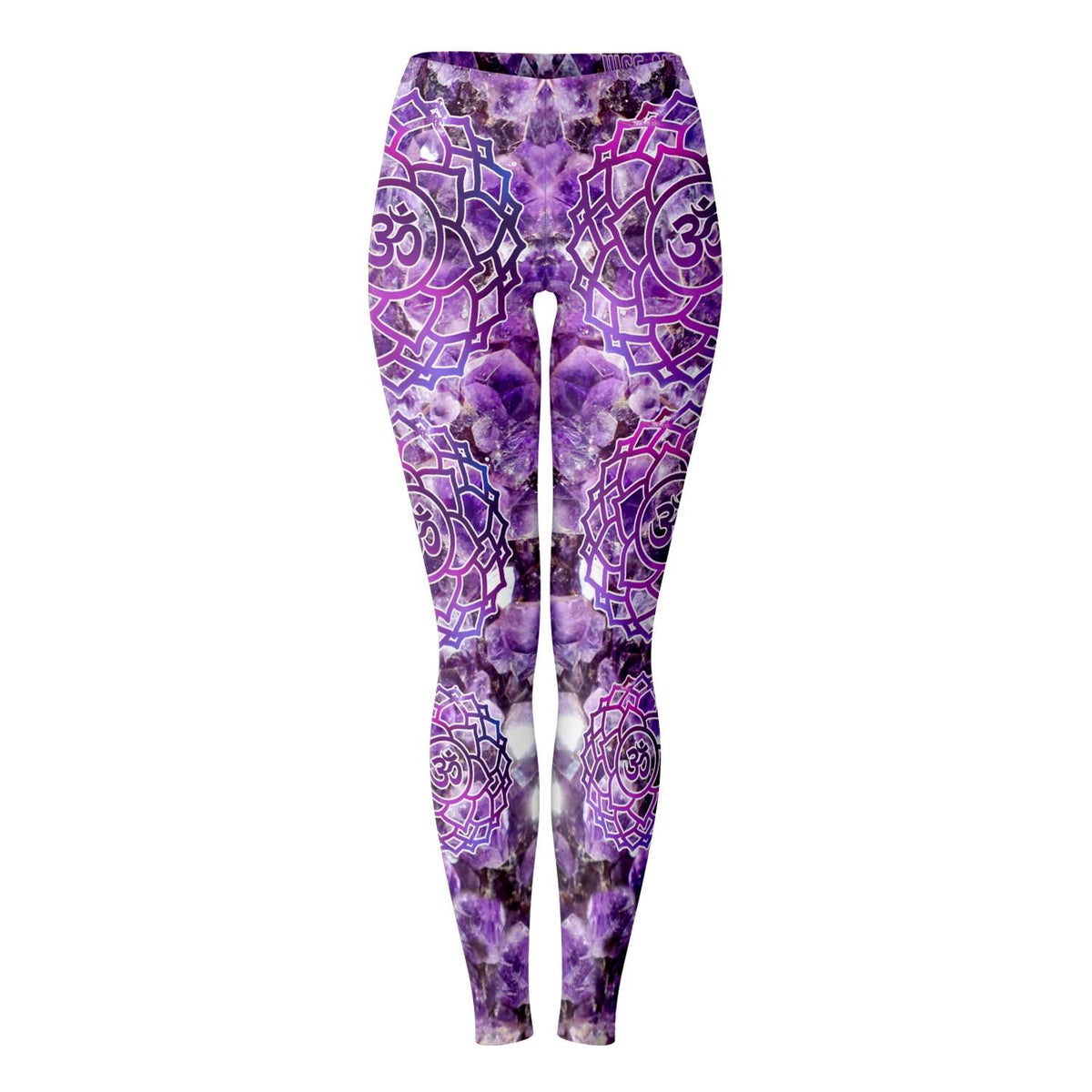 Amethyst crown chakra ohm leggings - By Jester Featherman