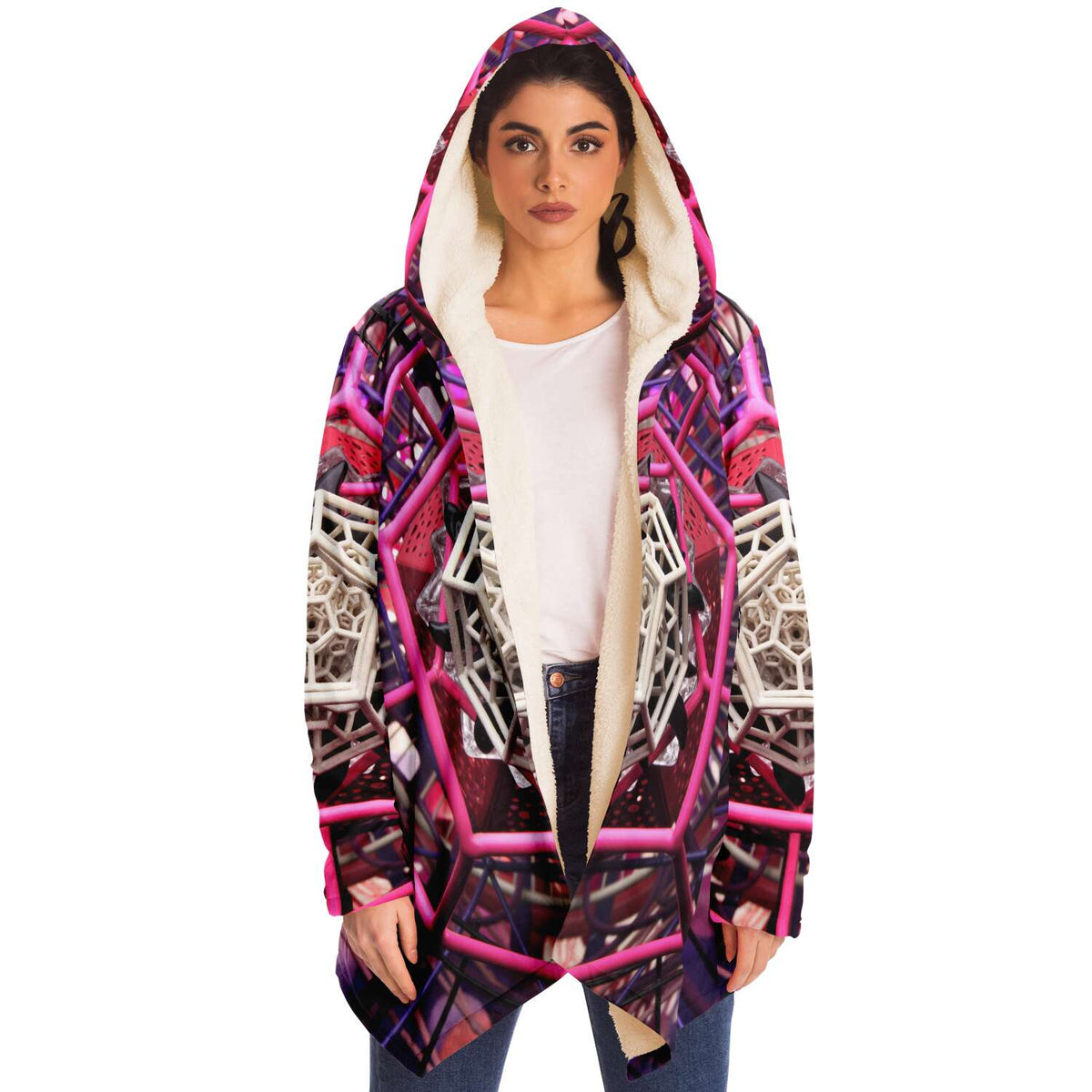 Pinktagon - Hooded fleece Cloak - By Light Wizard