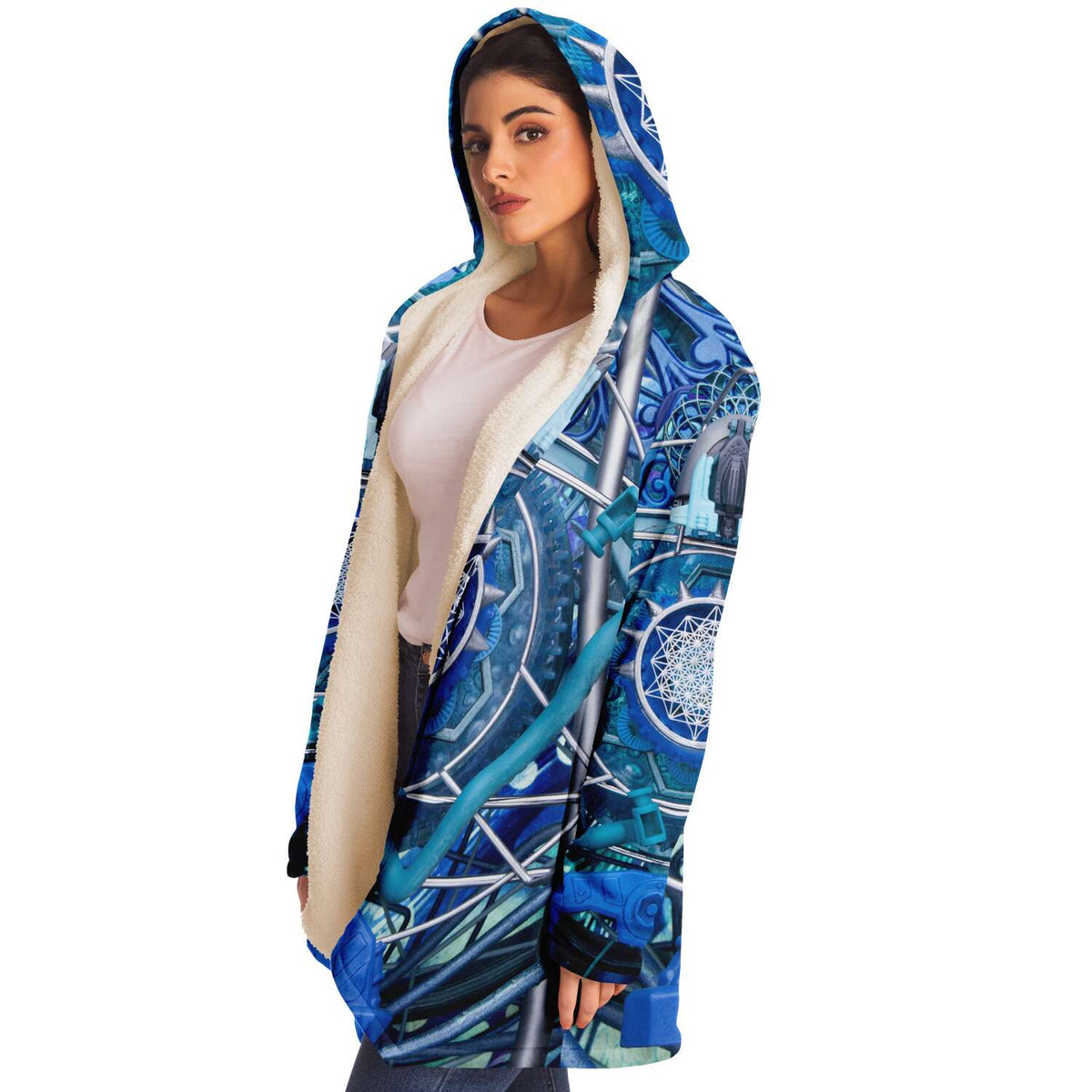 Water Dragon - Hooded Fleece Cloak - By Light Wizard