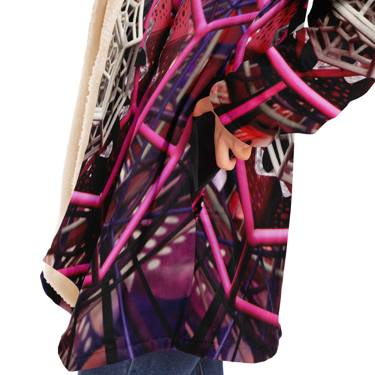 Pinktagon - Hooded fleece Cloak - By Light Wizard