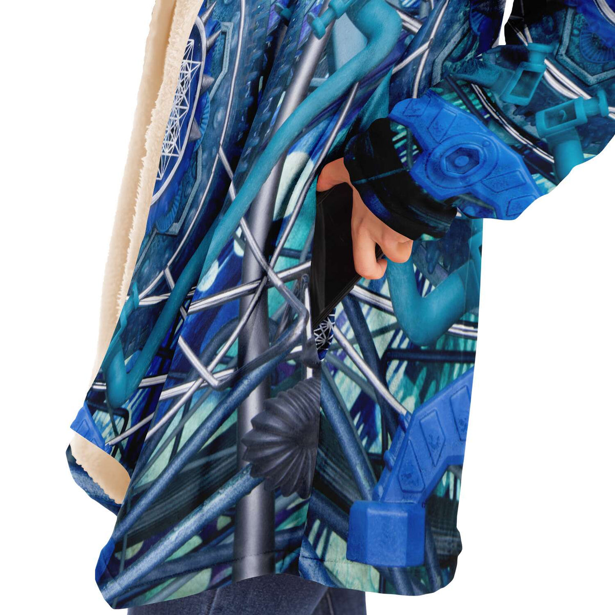Water Dragon - Hooded Fleece Cloak - By Light Wizard