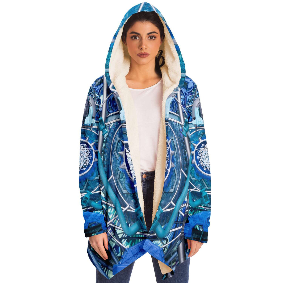 Water Dragon - Hooded Fleece Cloak - By Light Wizard