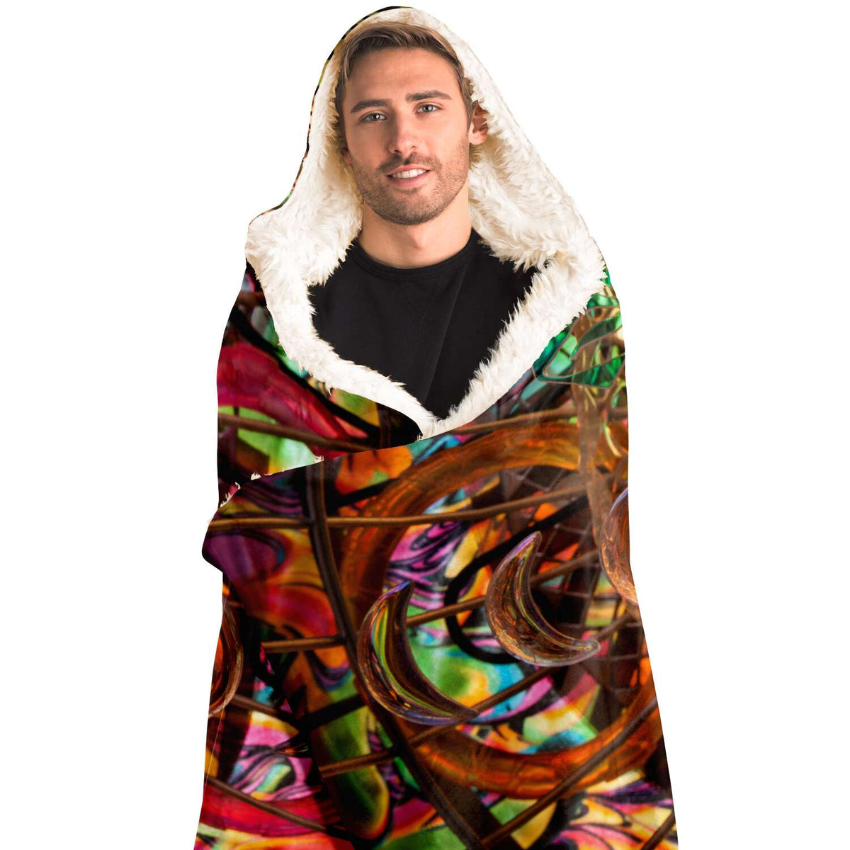 Eye of the Storm - Hooded Blanket - By Light Wizard