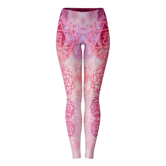 Heart Chakra Rose Quartz Leggings - By Jester Featherman