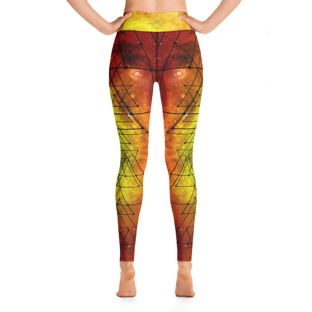 Linear universe - Sri Yantra Yoga Leggings - By Jester Featherman