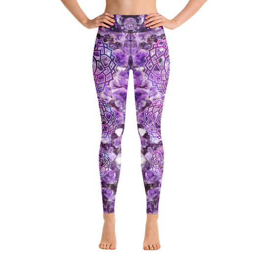 Amethyst Crown Chakra Yoga Leggings - By Jester Featherman