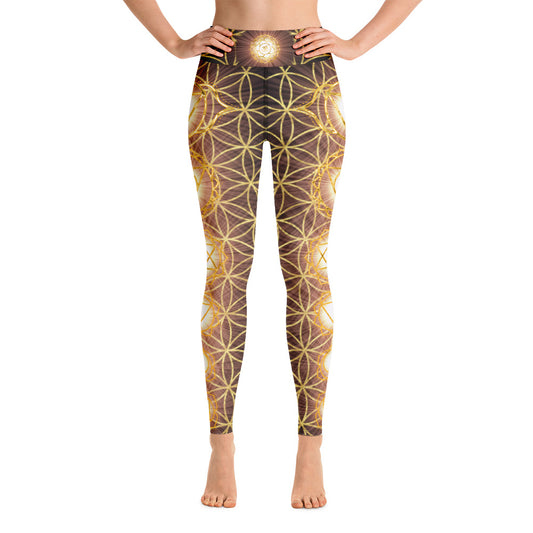 Radiant Chakra Flower of Life- Yoga Leggings - By Jester Featherman