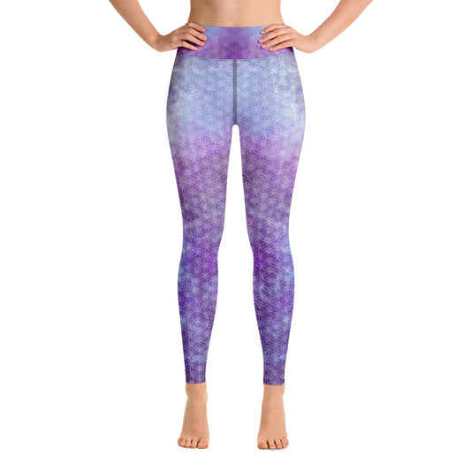 Purple Flower of life universe - Yoga Leggings