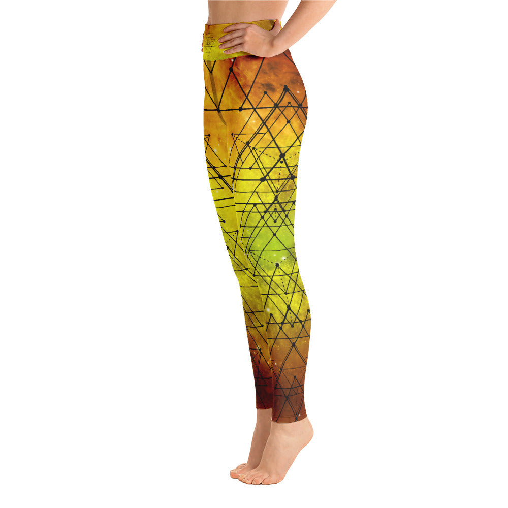 Linear universe - Sri Yantra Yoga Leggings - By Jester Featherman