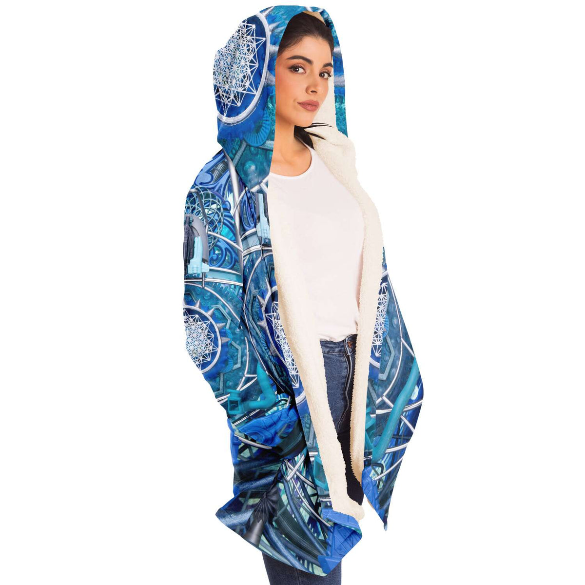 Water Dragon - Hooded Fleece Cloak - By Light Wizard