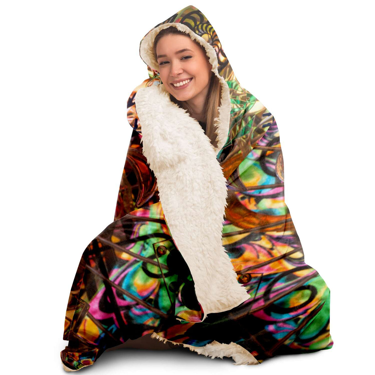 Eye of the Storm - Hooded Blanket - By Light Wizard